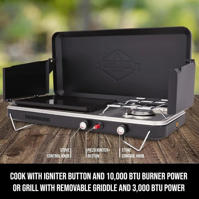 2-in-1 Gas Camping Stove