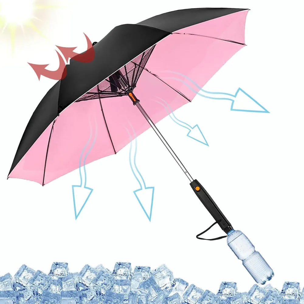 Umbrella with Fan and Mist Spray