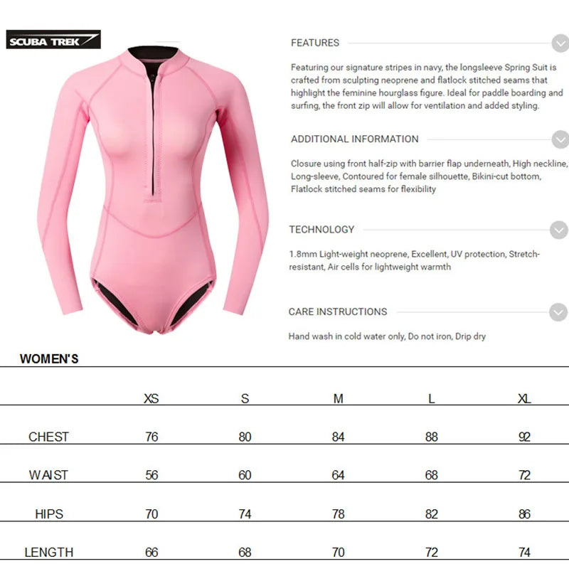 Women's 2MM Neoprene Snorkeling Wetsuits