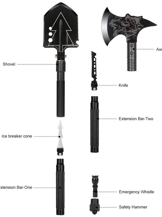 Folding Camping Ax Shovel Set