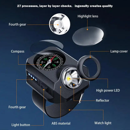 Wrist Light With Compass Waterproof