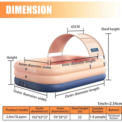 Inflatable Swimming Pool with Canopy