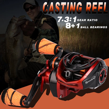 Baitcasting Reel 9+1BB Magnetic Brake System