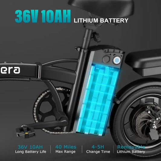 Folding Electric Bike  750W Motor 40 Miles 20Mph Top Speed Foldable Electric Bicycle,