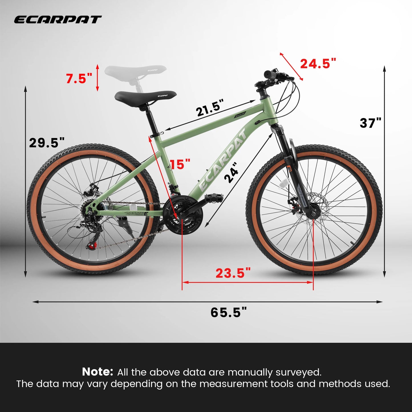 Mountain Bike 24 Inch Wheel, 21-Speed