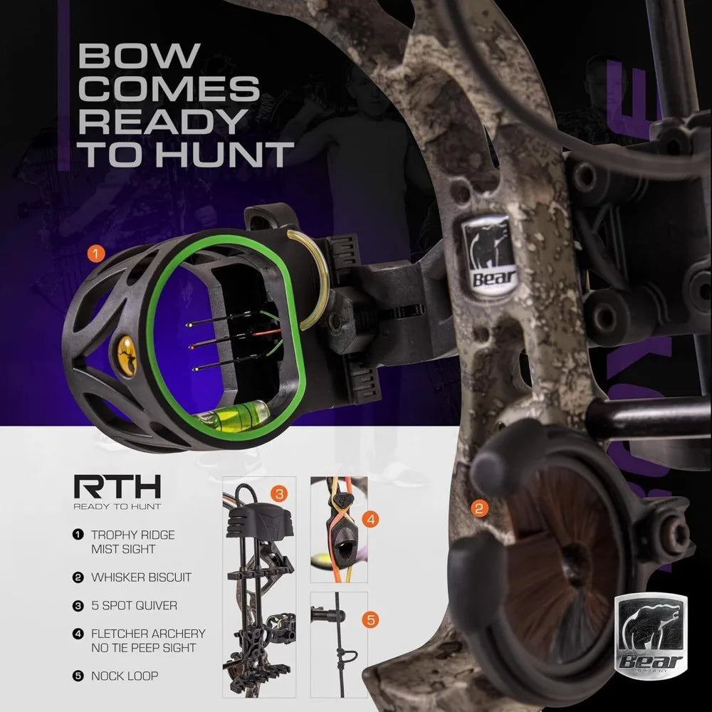 Compound Bow , 12”- 27” Draw Length, 5-50 Lbs