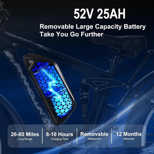 3000W Electric-Bike 52V 30AH/25AH Battery